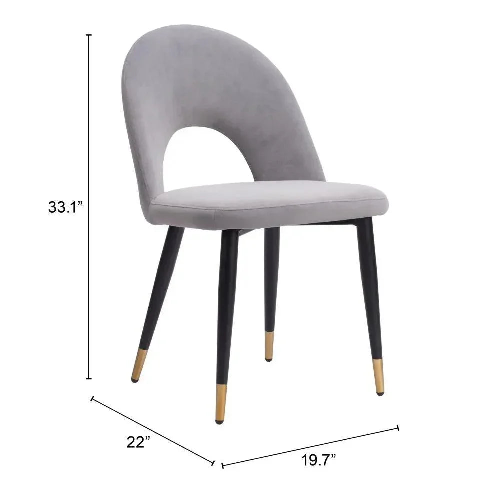 Menlo Velvet Armless Dining Chair 2PC