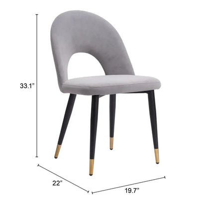 Menlo Velvet Armless Dining Chair 2PC