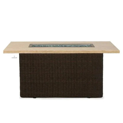 Mesa Rectangular Fire Table Light Travertine