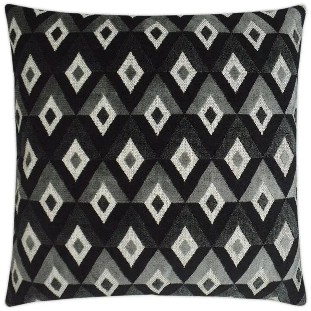 Meta Ebony Black Throw Pillow With Insert