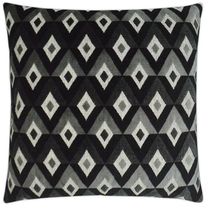 Meta Ebony Black Throw Pillow With Insert