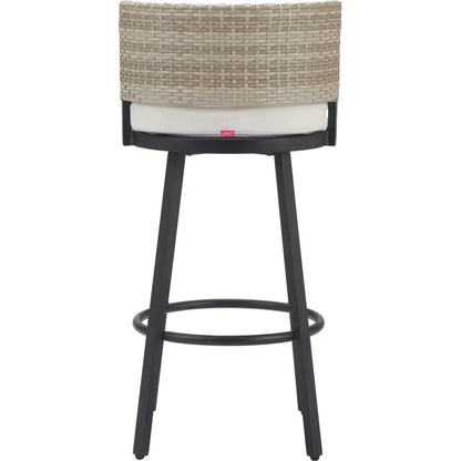 Midnight White Olefin Fabric Barstool