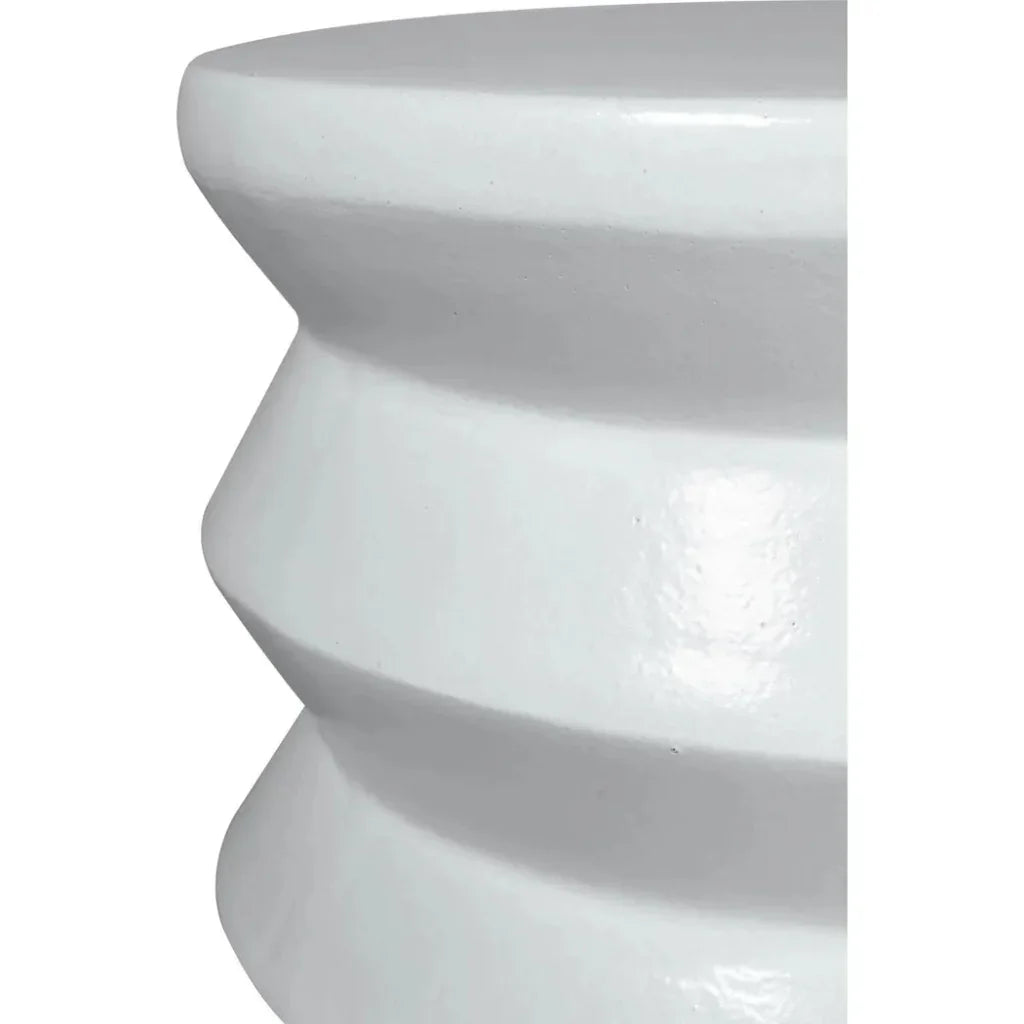 Mirage Accent Table - White Outdoor End Table
