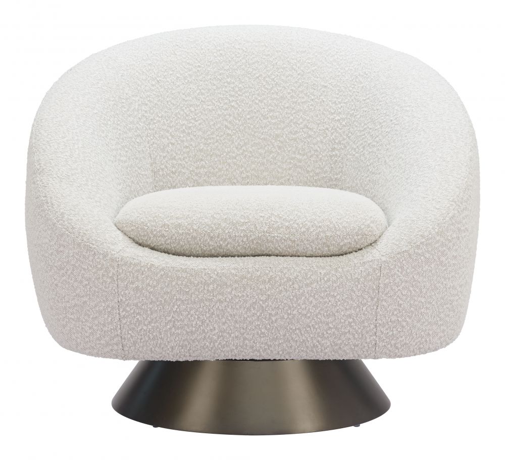 Modan 	Textured Fabric Swivel Club Chair