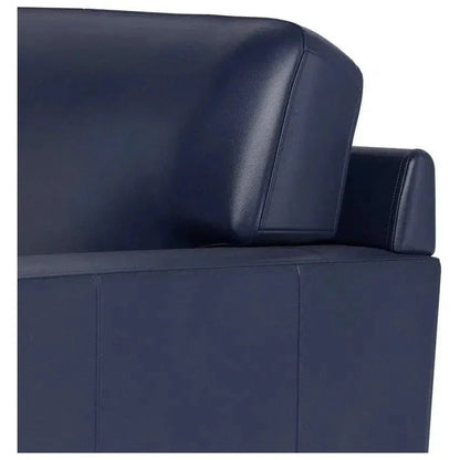 Modern Leather Loveseat With Track Arms