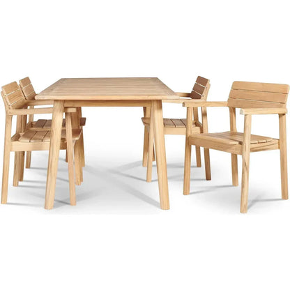 Modurn Teak Rectangular Outdoor Dining Table