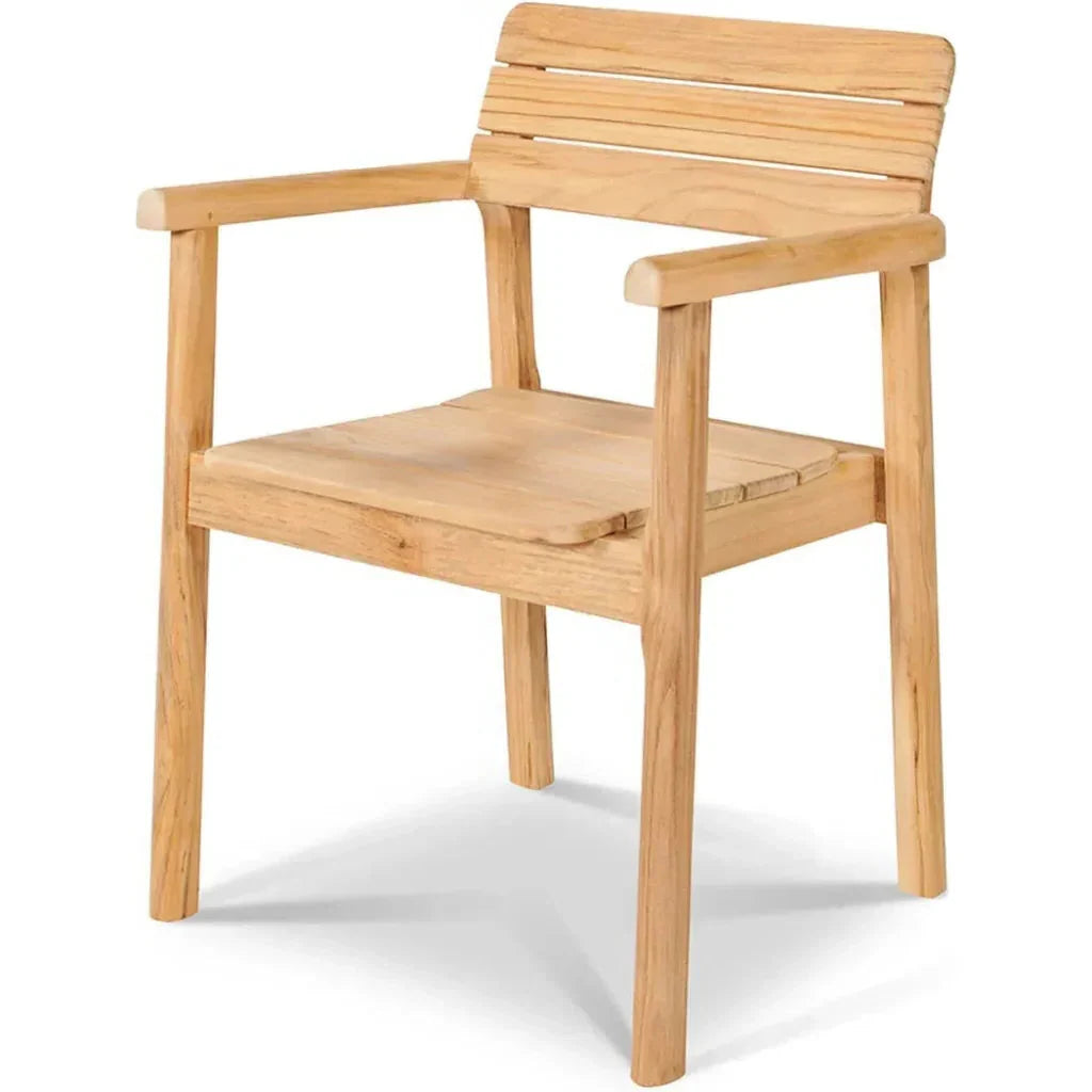 Modurn Teak Stacking Outdoor Dining Armchair 4PC