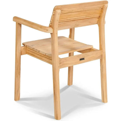Modurn Teak Stacking Outdoor Dining Armchair 4PC