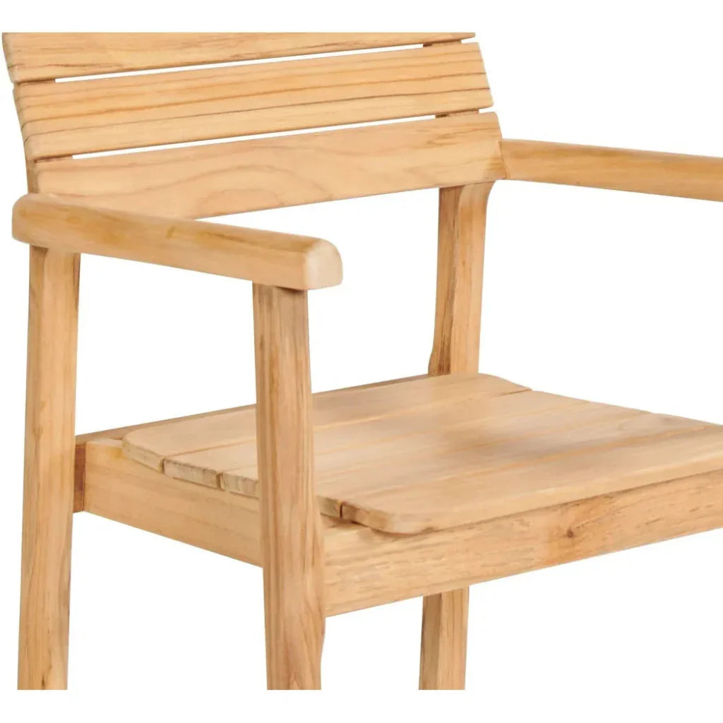 Modurn Teak Stacking Outdoor Dining Armchair 4PC