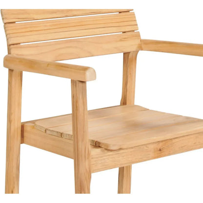 Modurn Teak Stacking Outdoor Dining Armchair 4PC
