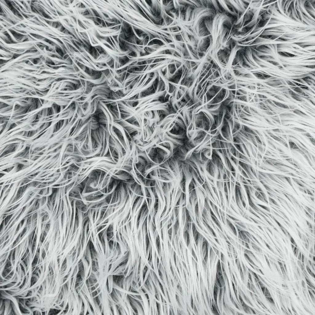 Mongolian Fur Faux Fur Grey Large Throw Pillow Insert