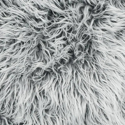 Mongolian Fur Faux Fur Grey Large Throw Pillow Insert