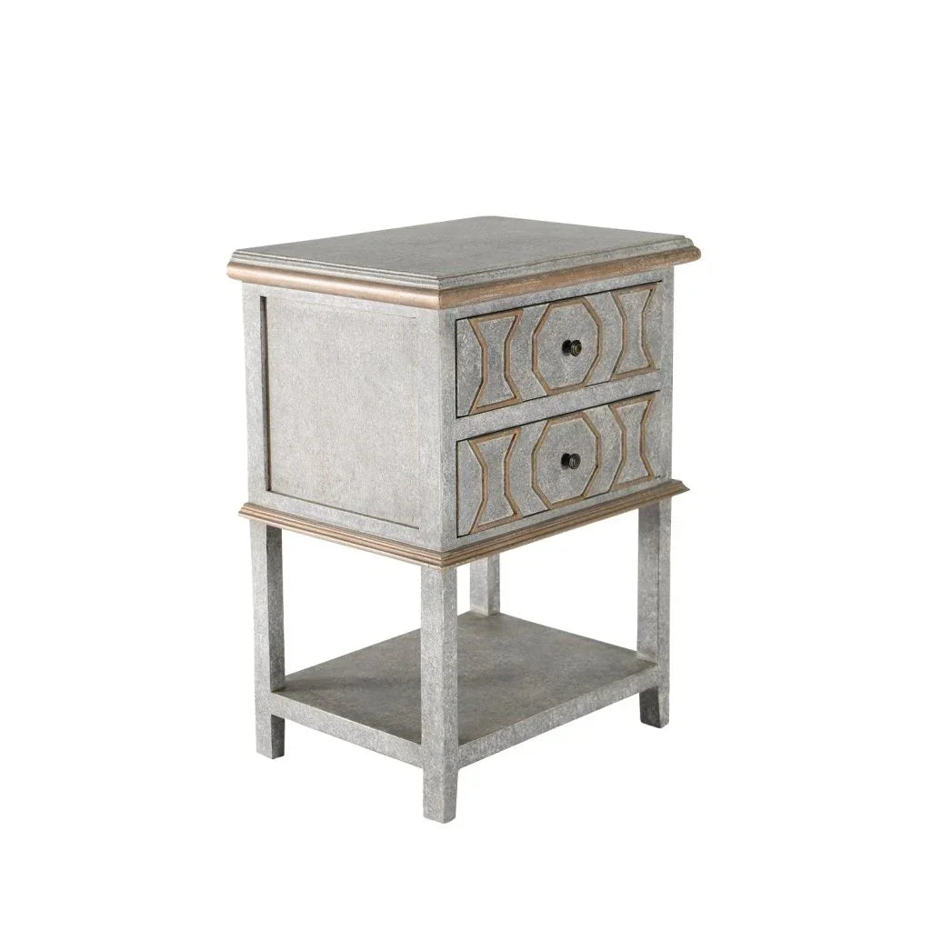 Montaigne Two Drawer Wood Nightstand