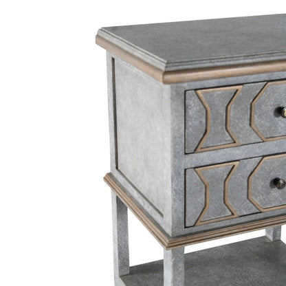 Montaigne Two Drawer Wood Nightstand