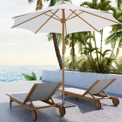 Montauk Teak Outdoor Reclining Sunlounger with Wheels