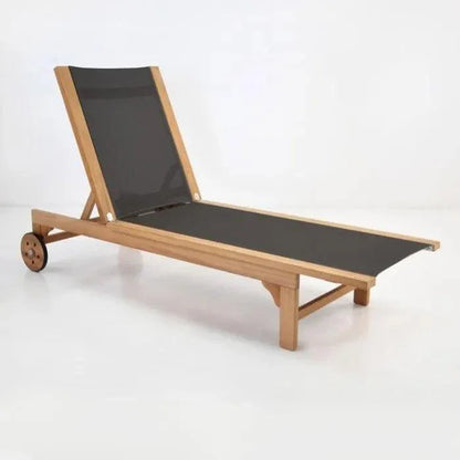 Montauk Teak Outdoor Reclining Sunlounger with Wheels