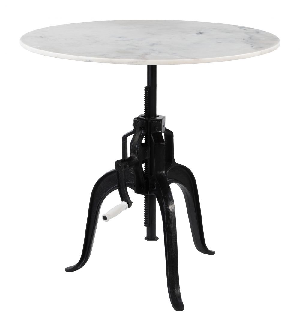 Mufid White Marble Top Round Bistro Table