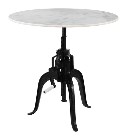 Mufid White Marble Top Round Bistro Table