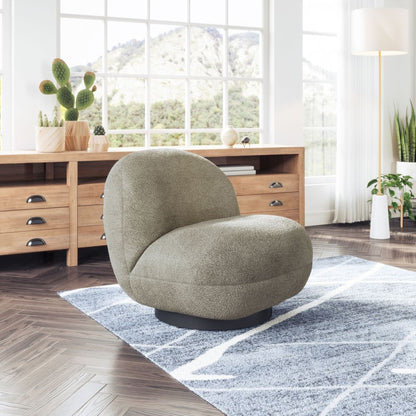 Myanmar Shearling Fabric Club Chair