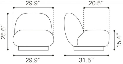 Myanmar Shearling Fabric Club Chair