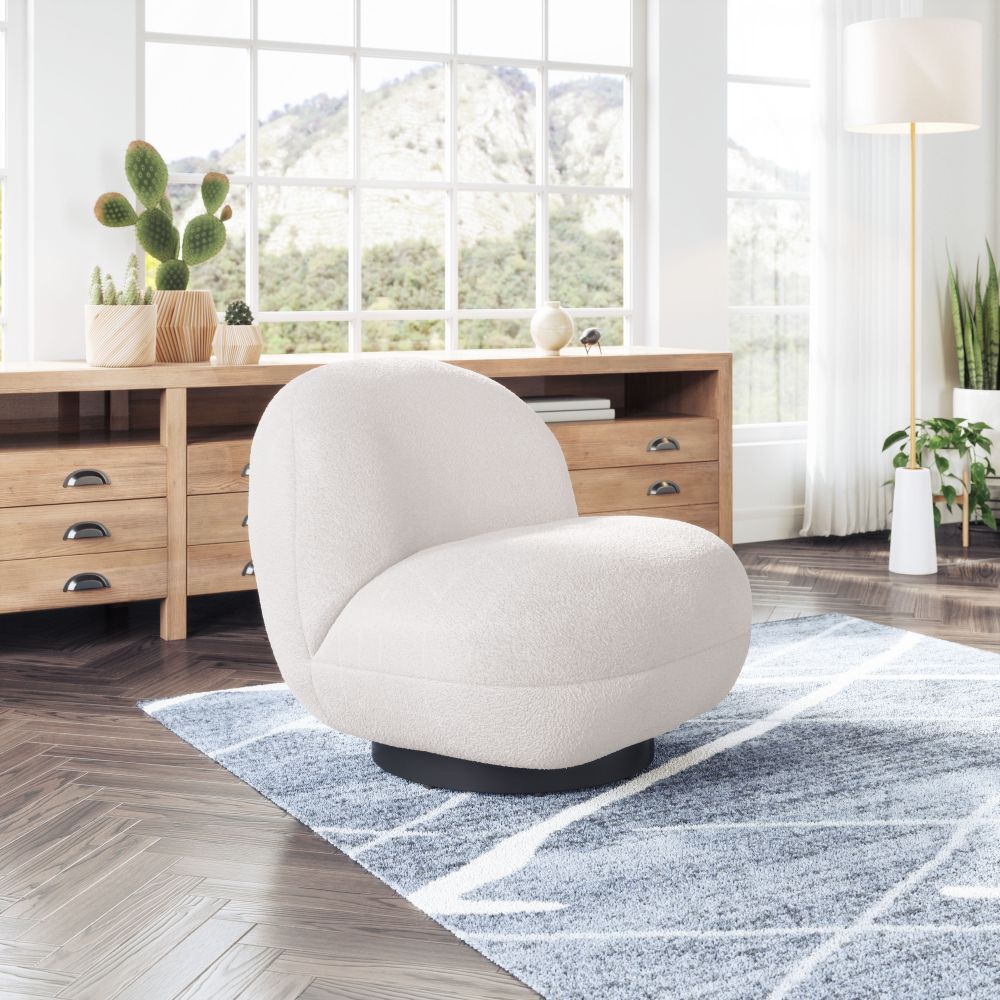 Myanmar Shearling Fabric Club Chair