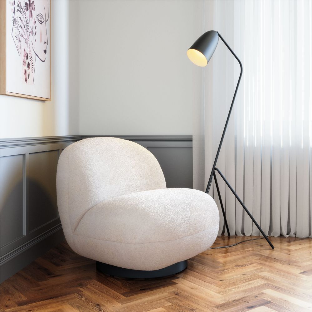 Myanmar Shearling Fabric Club Chair