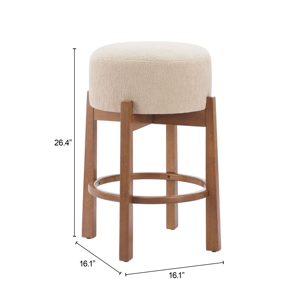 Nade Textured Fabric Counter Stool 2PC