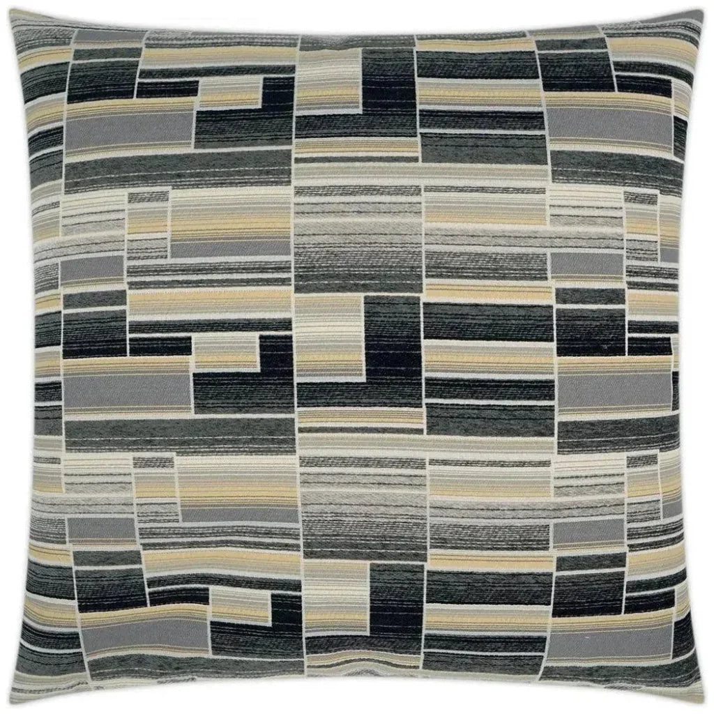 Naman Abstract Black Yellow Large Throw Pillow Insert
