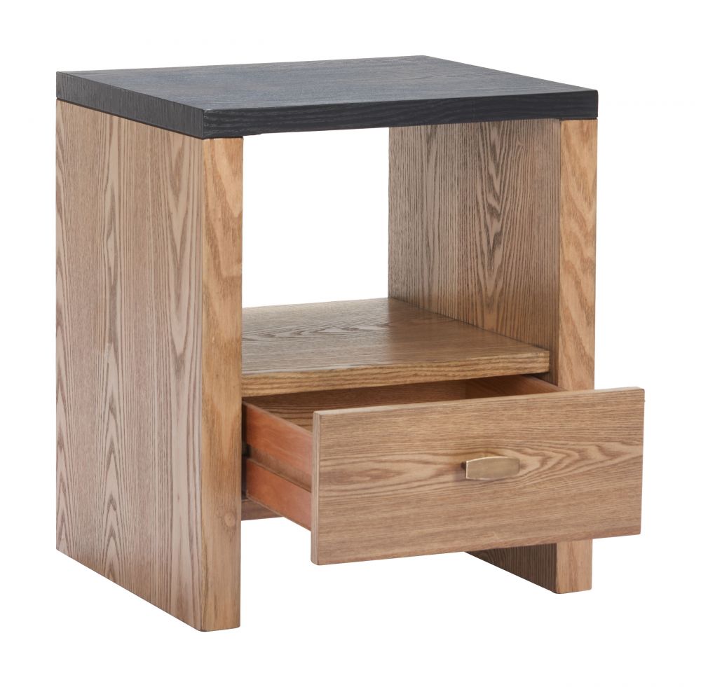 Natt One Drawer Wooden Side Table