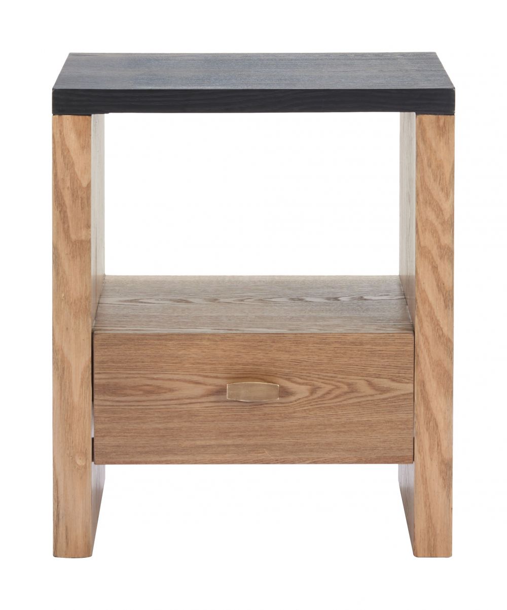 Natt One Drawer Wooden Side Table