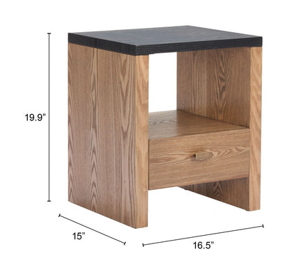 Natt One Drawer Wooden Side Table