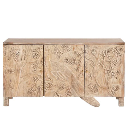 Nayven Peacock Bird Front Doors Sideboard