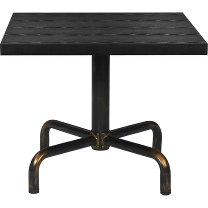 Neum Steel & Wood Black Square Bistro Table