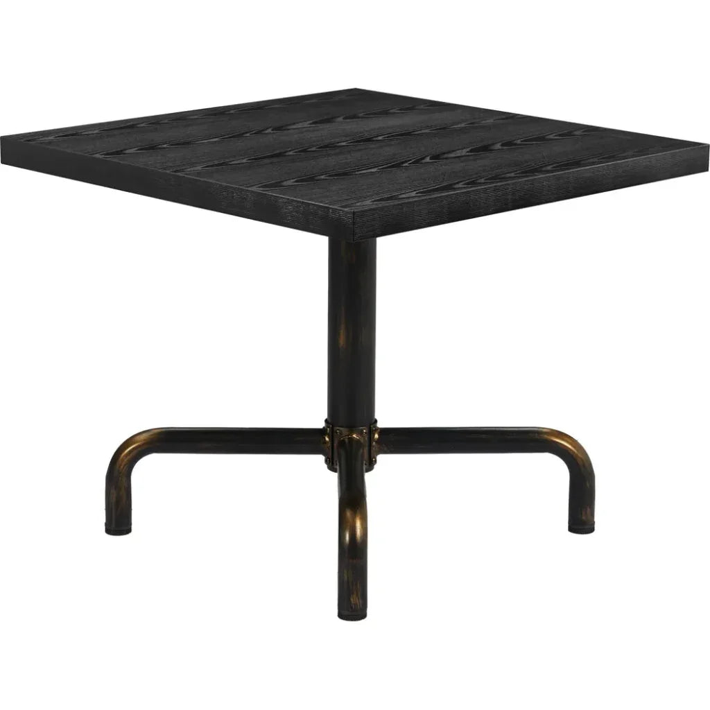 Neum Steel & Wood Black Square Bistro Table