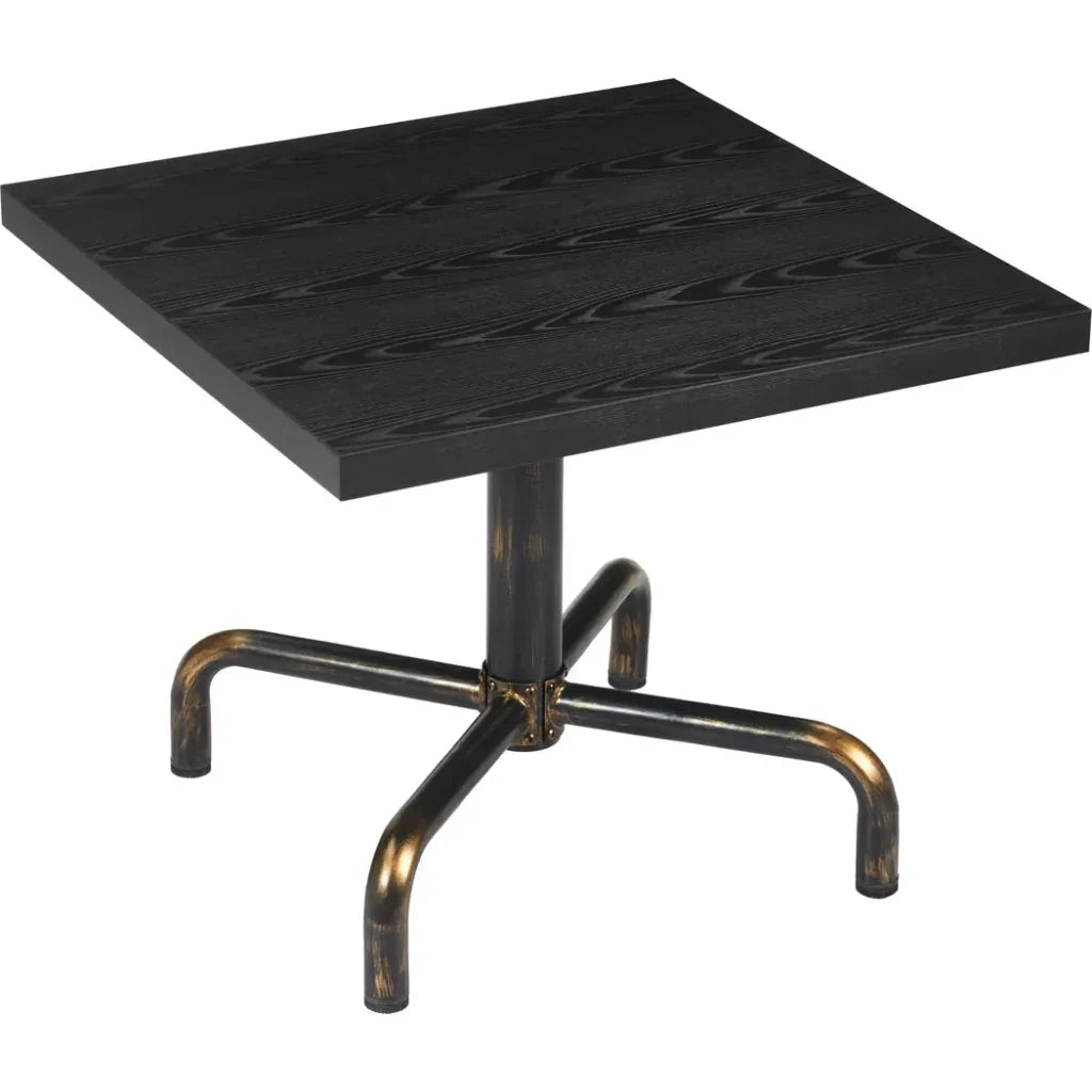 Neum Steel & Wood Black Square Bistro Table