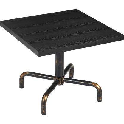 Neum Steel & Wood Black Square Bistro Table