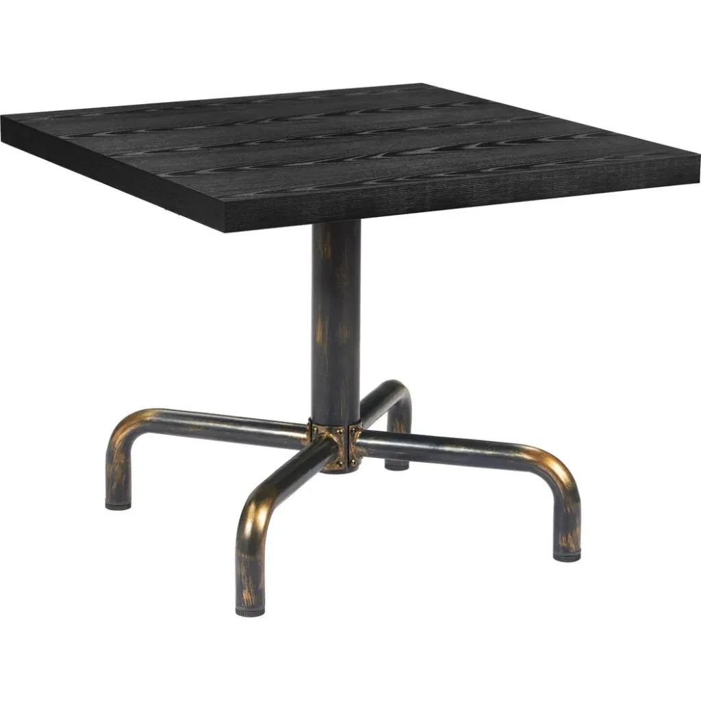 Neum Steel & Wood Black Square Bistro Table