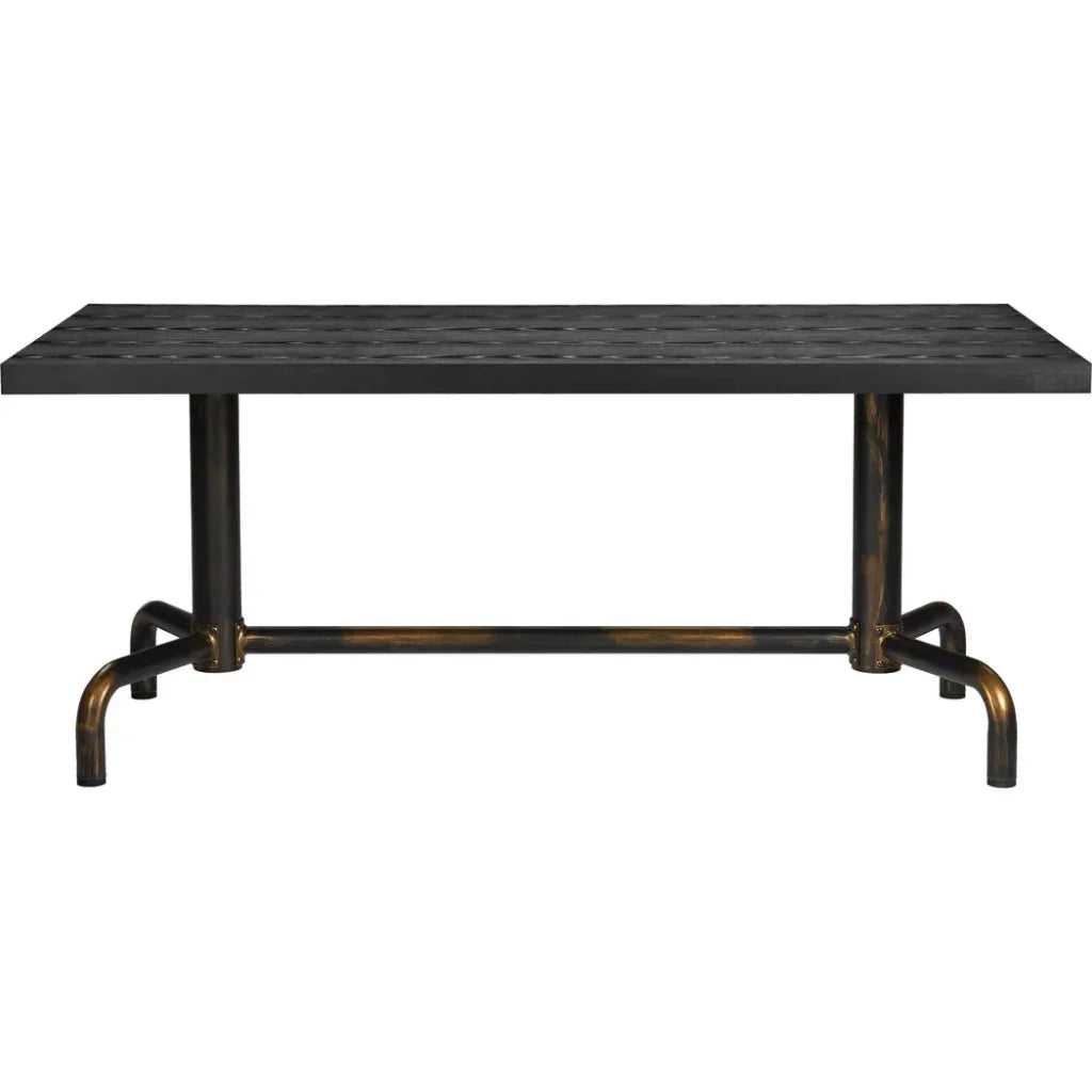 Neum Wood & Steel Black Rectangular Dining Table