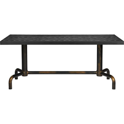 Neum Wood & Steel Black Rectangular Dining Table