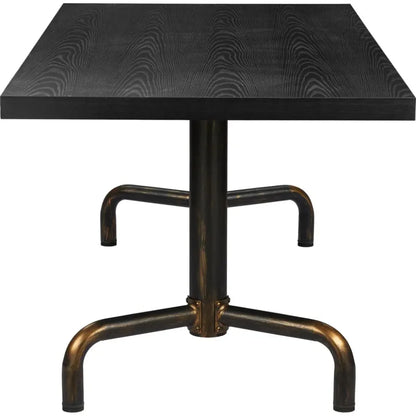Neum Wood & Steel Black Rectangular Dining Table
