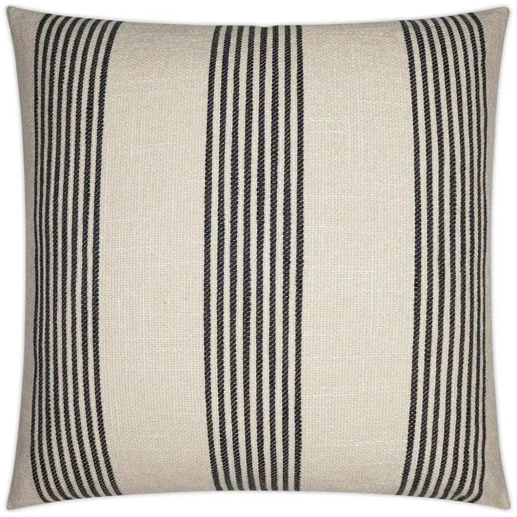 Newport Linen Stripes Nautical Tan Large Throw Pillow