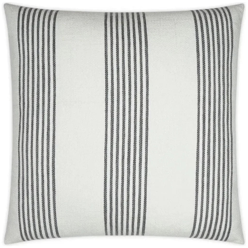 Newport Stripes Nautical White Grey Large Throw Pillow