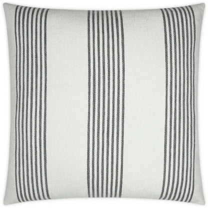 Newport Stripes Nautical White Grey Large Throw Pillow