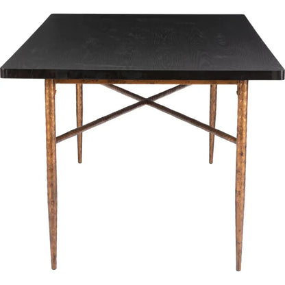 Nida Wood & Steel Black Rectangular Dining Table