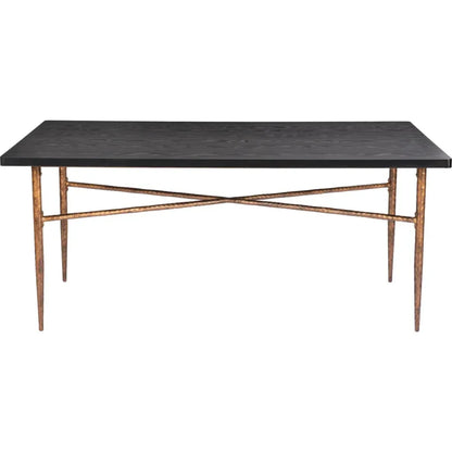 Nida Wood & Steel Black Rectangular Dining Table