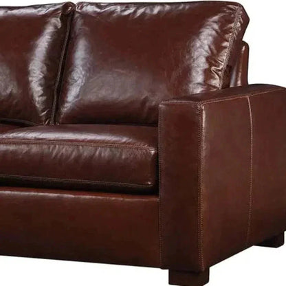 No Regrets Grain Leather Couch High Back Made the USA