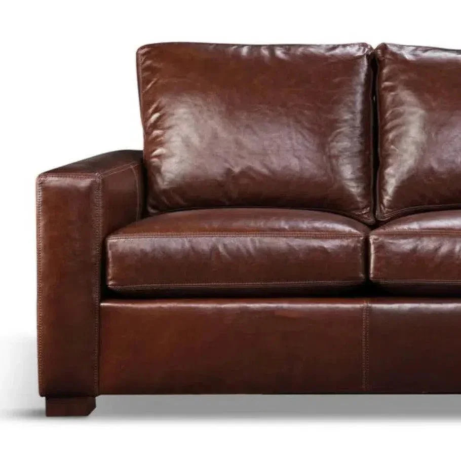 No Regrets Grain Leather Couch High Back Made the USA