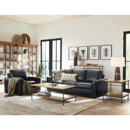 No Regrets Grain Leather Couch High Back Made the USA