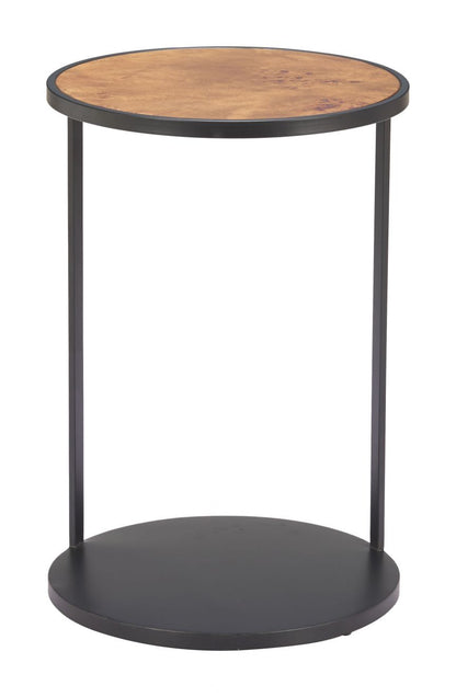 Nodo Wood Top Round Side Table