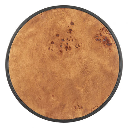 Nodo Wood Top Round Side Table